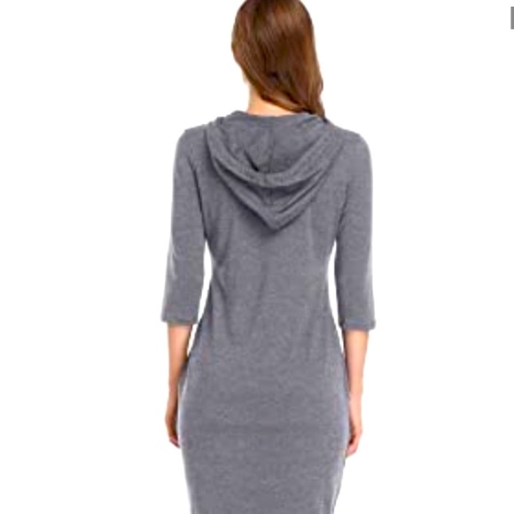 *****Liked New***** Pullover Hoodie Dress with Pockets Knee Length - Picture 4 of 6